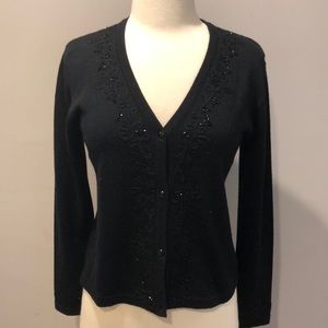 Black Outlander Petites Embroidered Cardigan Sz S